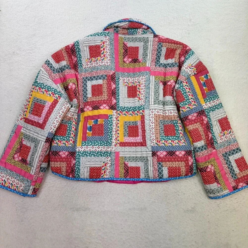 Patchwork Quilted Jacket - Pink Multi - Picture 2 of 6